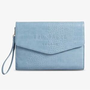 Ted Baker Light Blue Embossed Wristlet